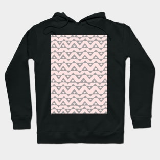 Grey Blush Pink Triangle Chevron Pattern Hoodie